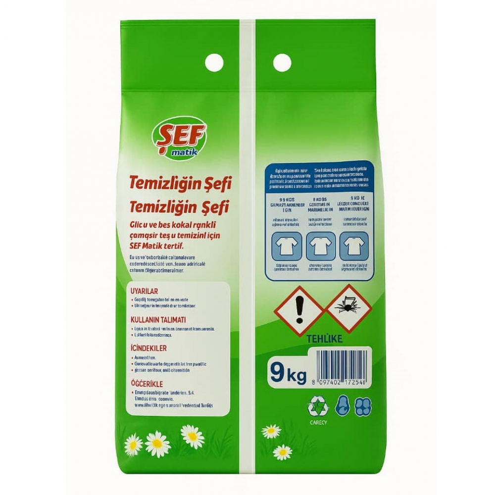 Detergente en polvo universal Sef (9 kg / 19.84 lb) - Miniatura 3