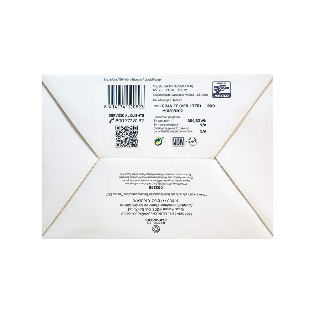 Licuadora color blanca Taurus Granite - Miniatura 4