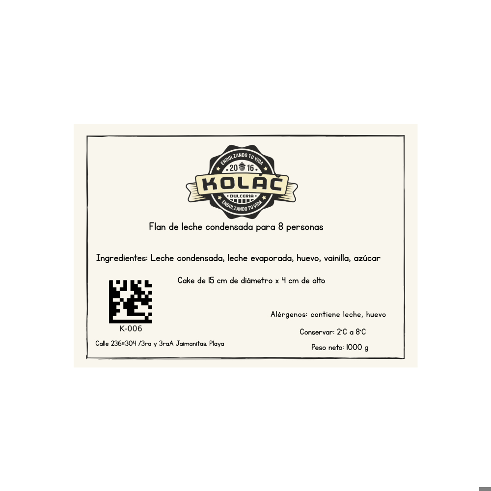 Flan de leche condensada Kolac (8 comensales) - Miniatura 2