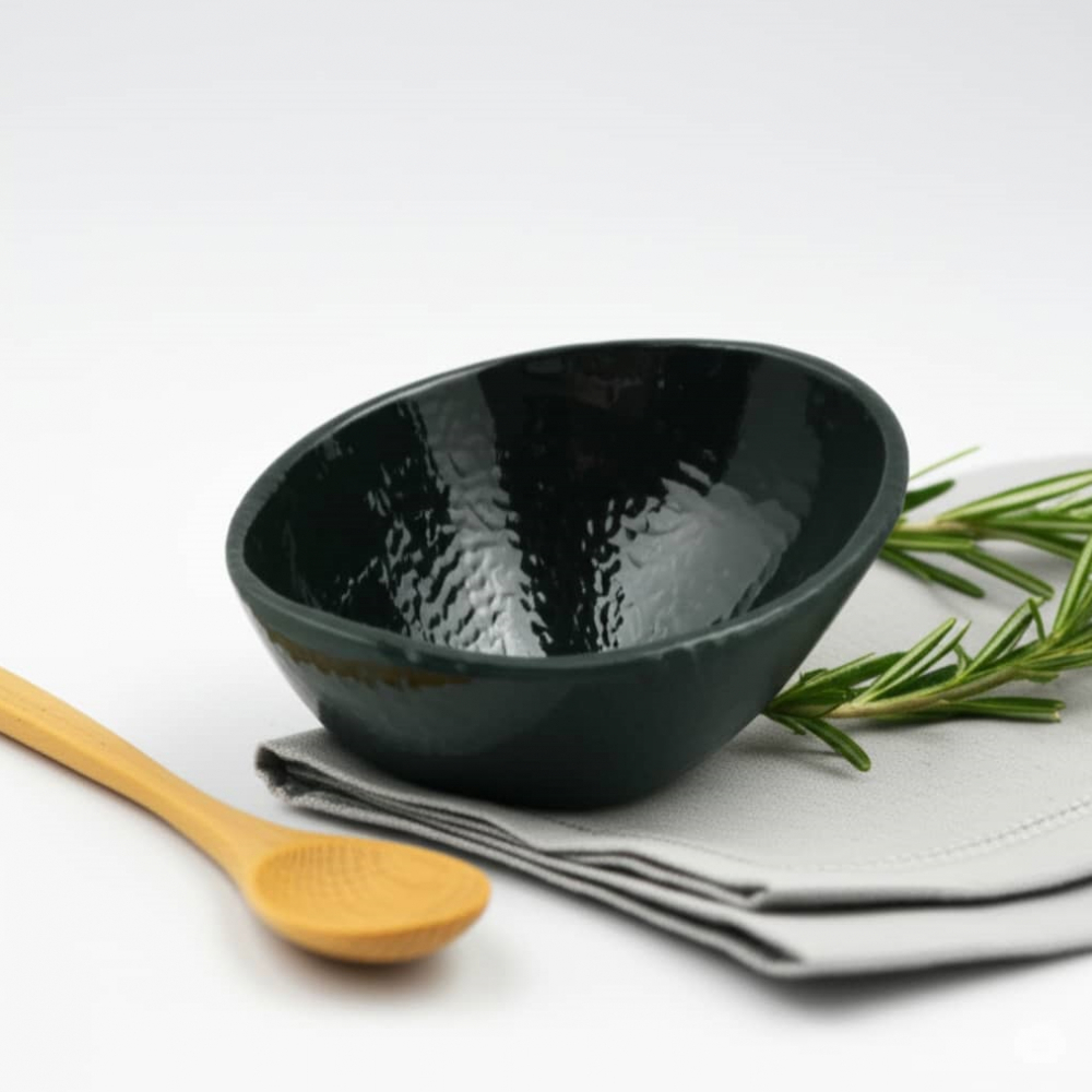 Cuenco pequeño con borde de cascada color negro Kulsan - Miniatura 3