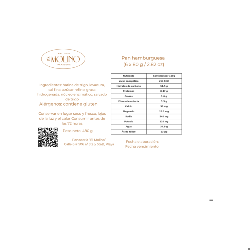 Pan para hamburguesa El Molino (12 x 80 g / 2.82 oz) - Miniatura 3