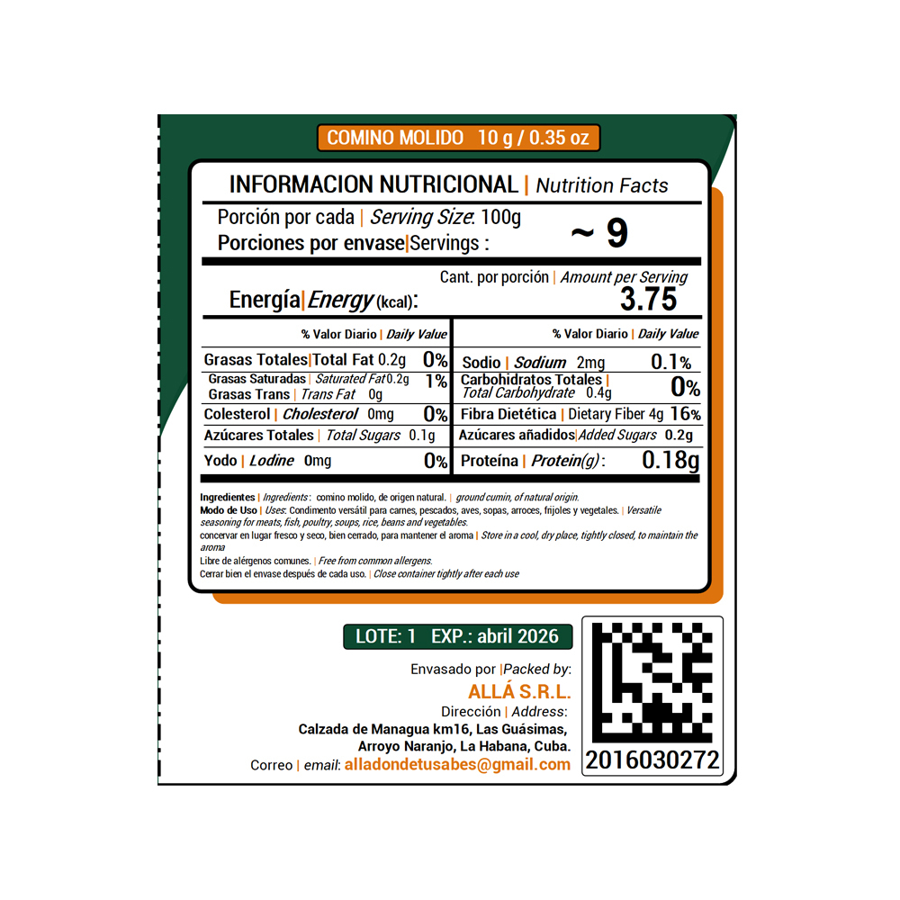 Comino molido ALLÁ (10 g) - Miniatura 4
