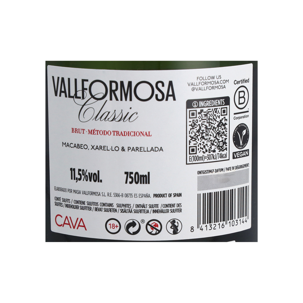 Cava Classic Brut Vallformosa (750 ml) - Miniatura 3