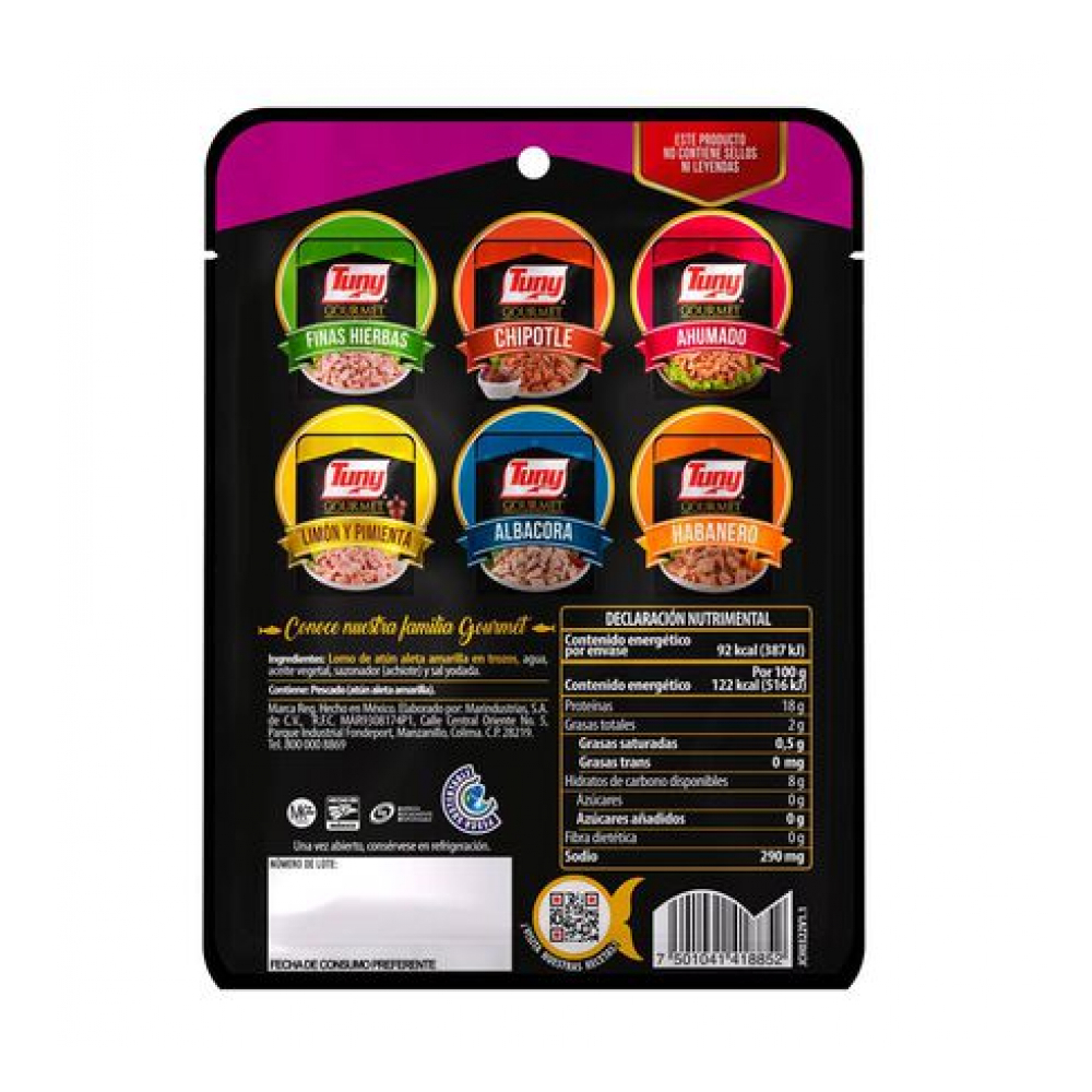 Atún al pibil en hojuelas Gourmet Tuny (75 g / 2.64 oz) - Miniatura 3