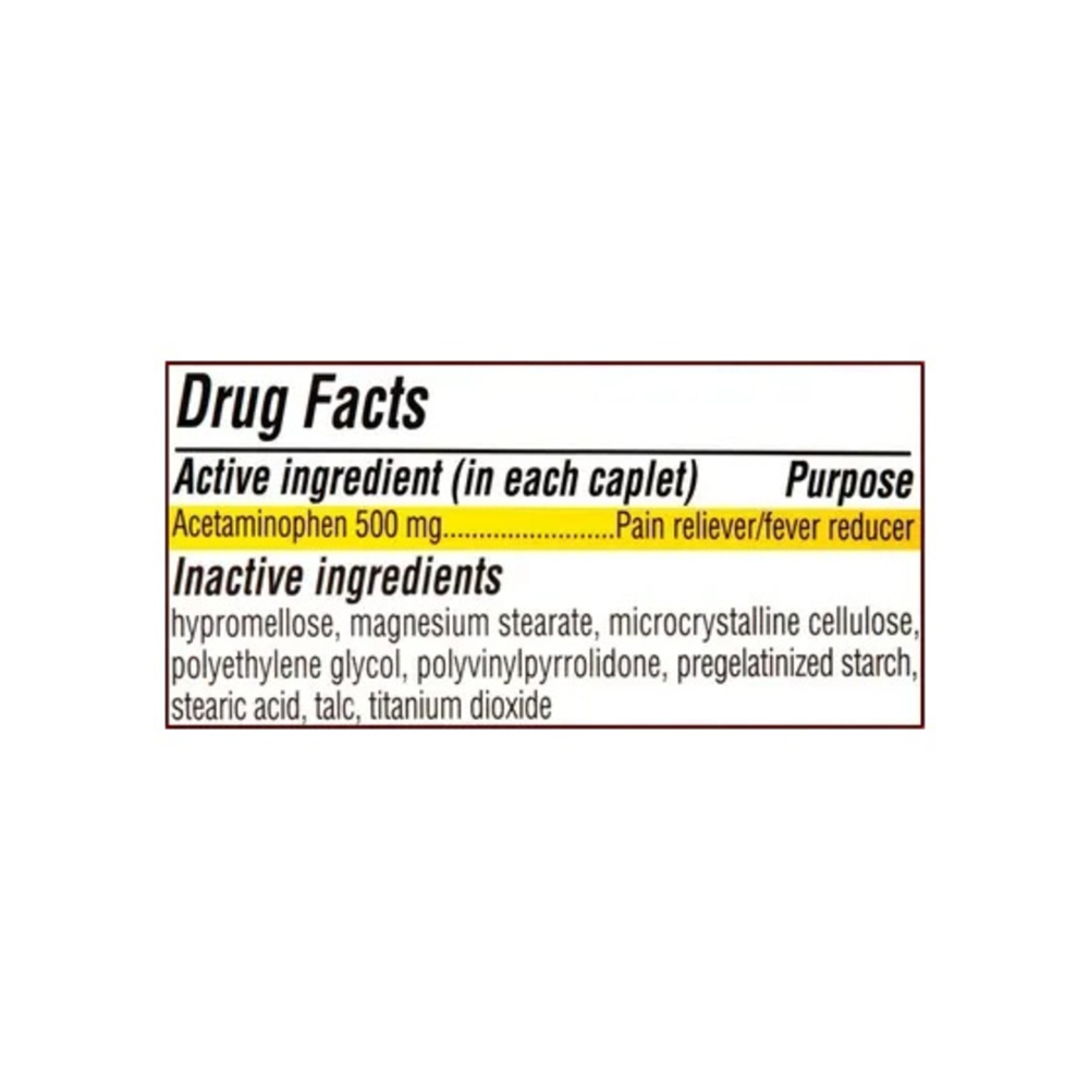 Analgésico extra fuerte acetaminofén 500 mg Equate (100 comprimidos) - Miniatura 2