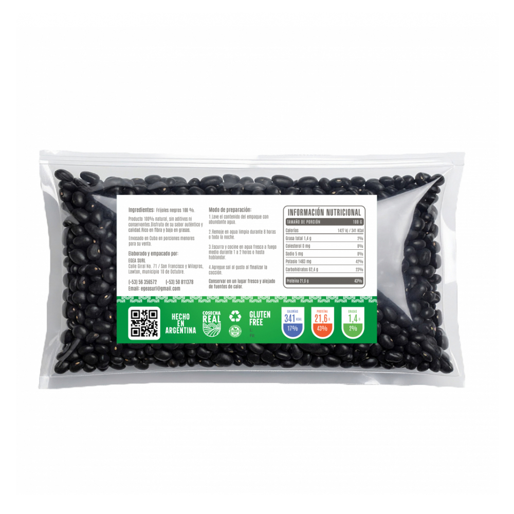 Frijoles negros Cosecha Real (2 x 500 g / 1.1 lb) - Miniatura 2
