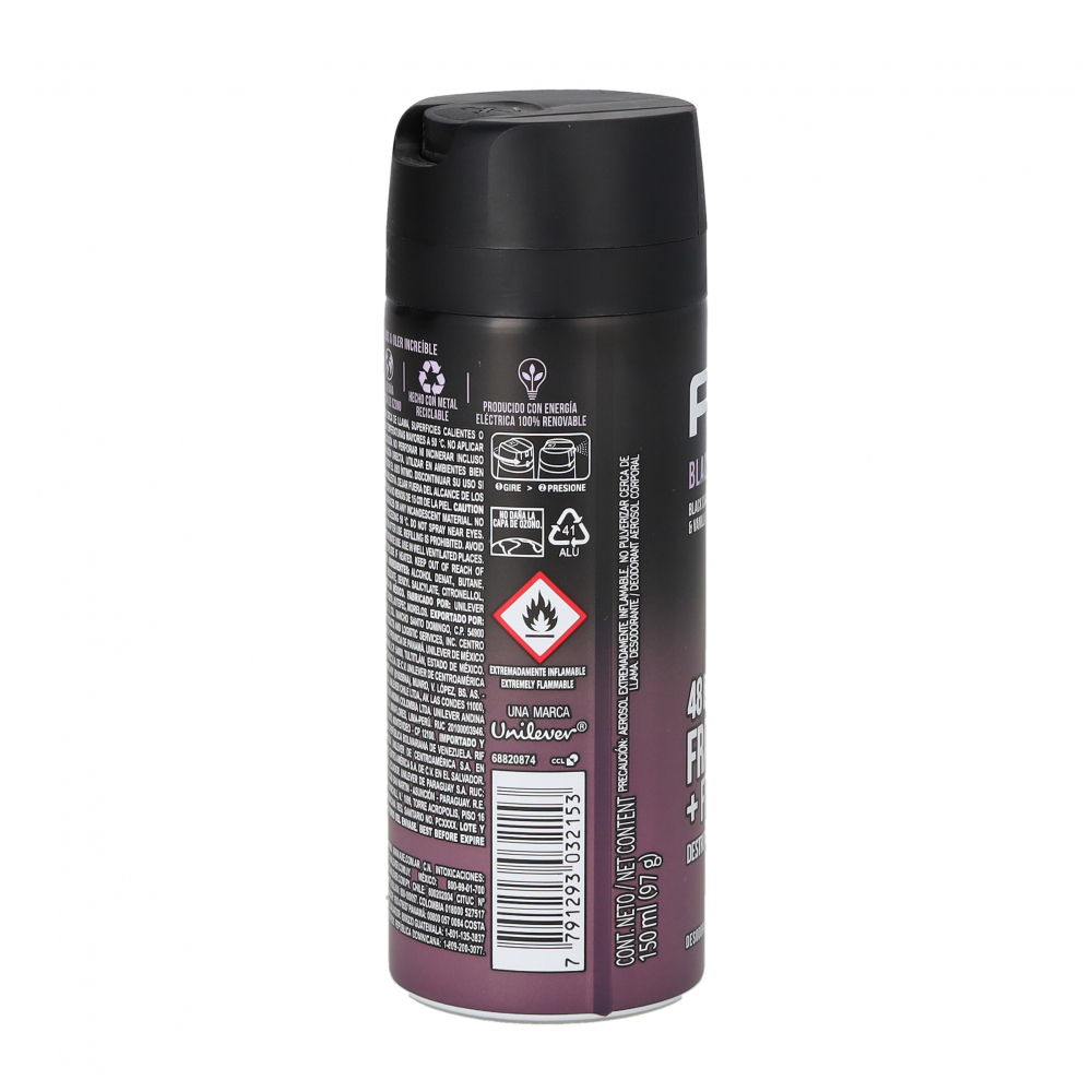 Desodorante en spray corporal con aroma a caramelo y vainilla Black Night AXE (150 ml) - Miniatura 4