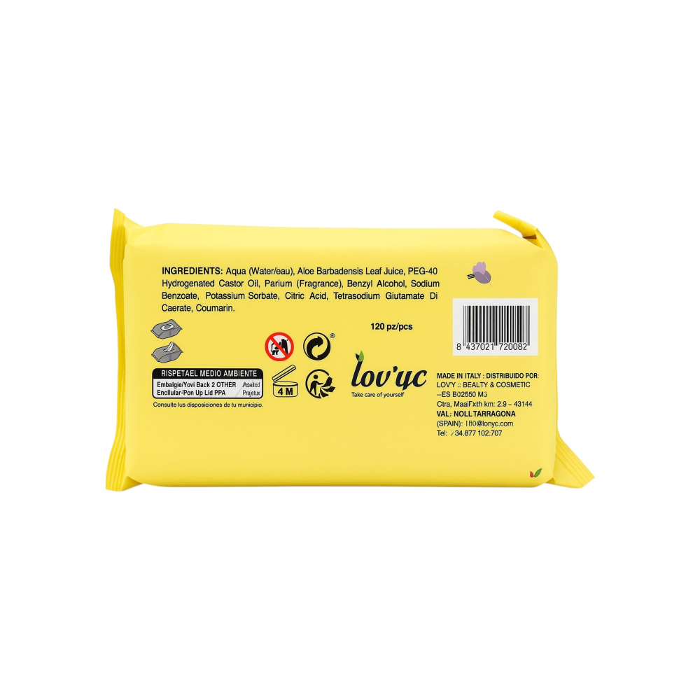 Toallitas húmedas para bebés con aloe vera Lov'yc Baby (120 U) - Miniatura 3