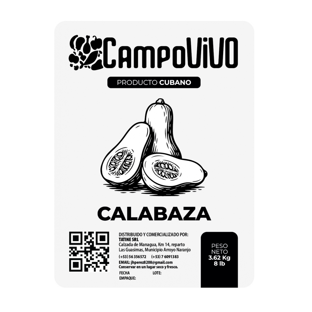 Calabaza Campo Vivo (3.62 kg / 8 lb) - Miniatura 3