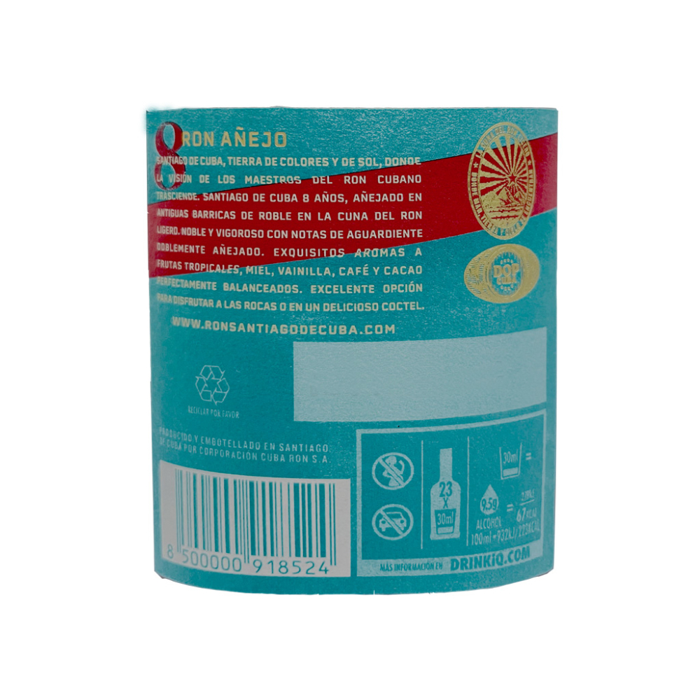Ron añejo 8 años Santiago de Cuba (700 ml) - Miniatura 2