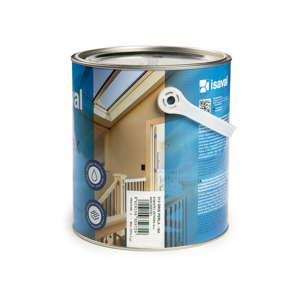 Esmalte al agua color gris perla Acquatex Isaval (4 L) - Miniatura 2