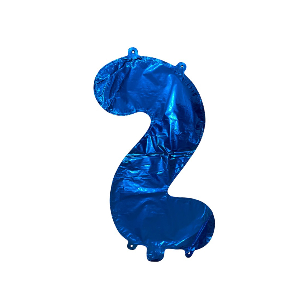 Globo azul número 2 Balloon (16 pulgadas) - Miniatura 3