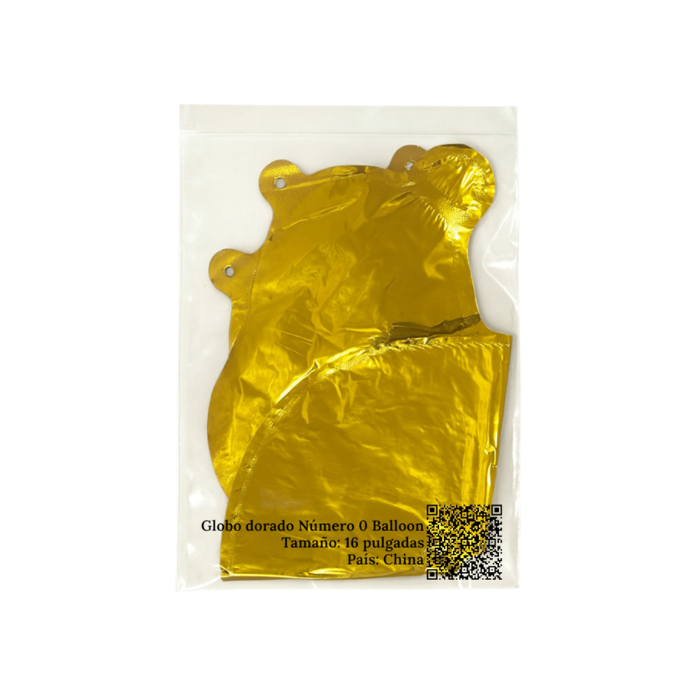 Globo dorado Número 0 Balloon (16 pulgadas) - Miniatura 4
