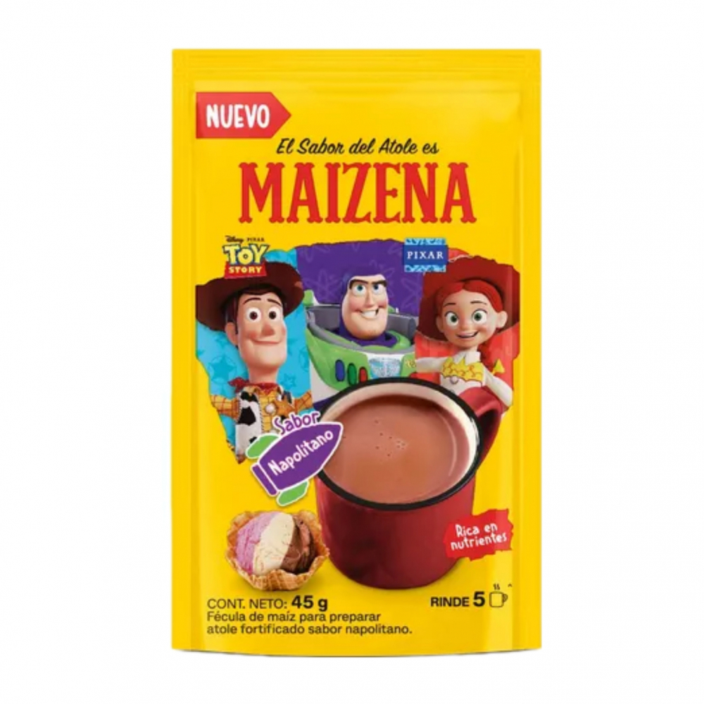 Fécula de maíz para preparar atole fortificado sabor napolitano Maizena (45 g / 1.58 oz) - Miniatura 3