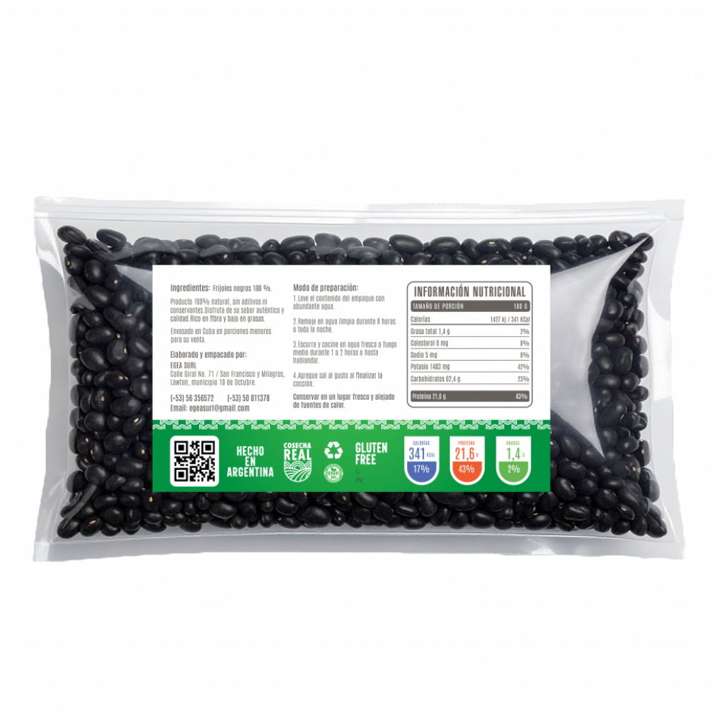 Frijoles negros Cosecha Real (5 x 500 g / 1.1 lb) - Miniatura 2