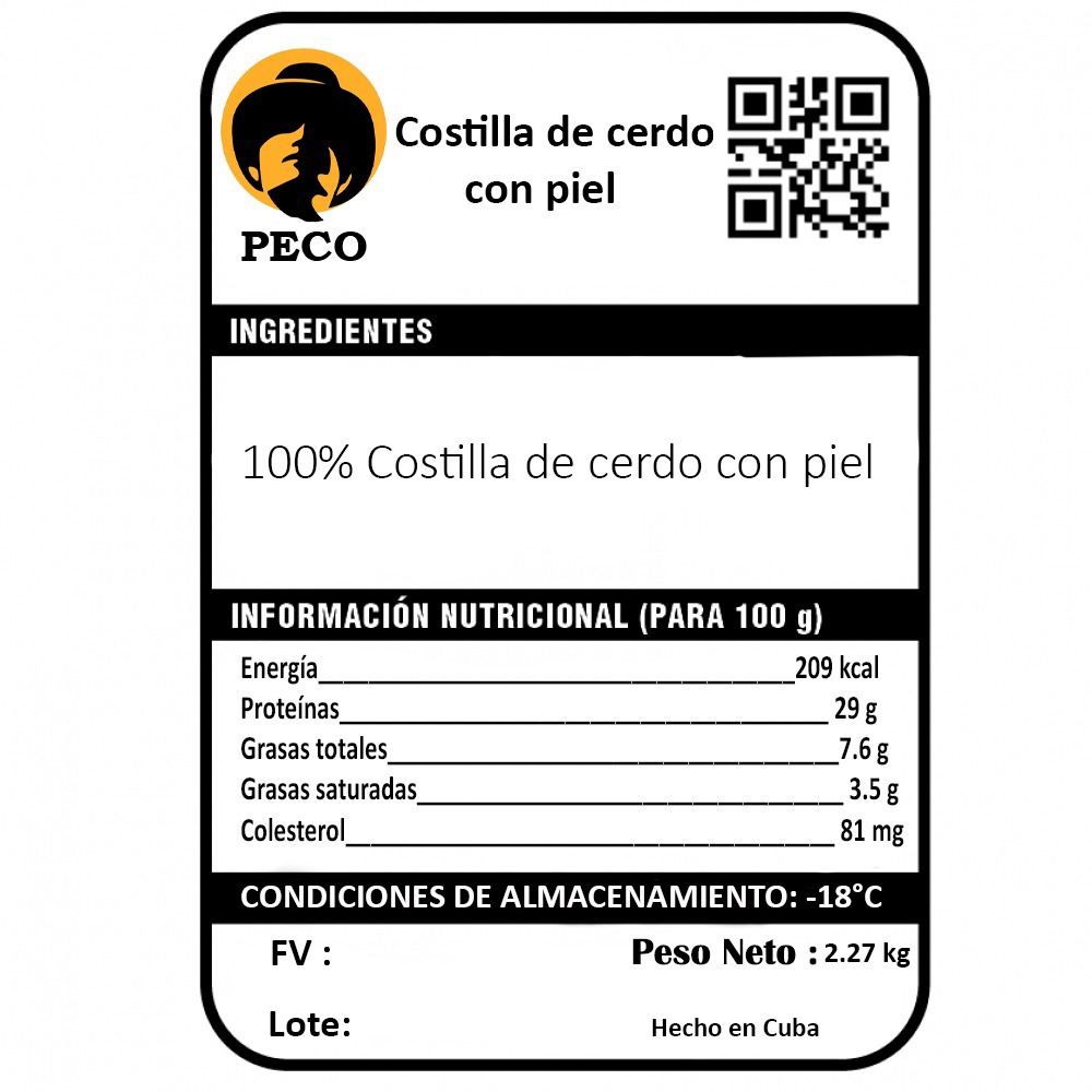 Costilla de cerdo con piel Peco (2.27 kg / 5 lb) - Miniatura 3