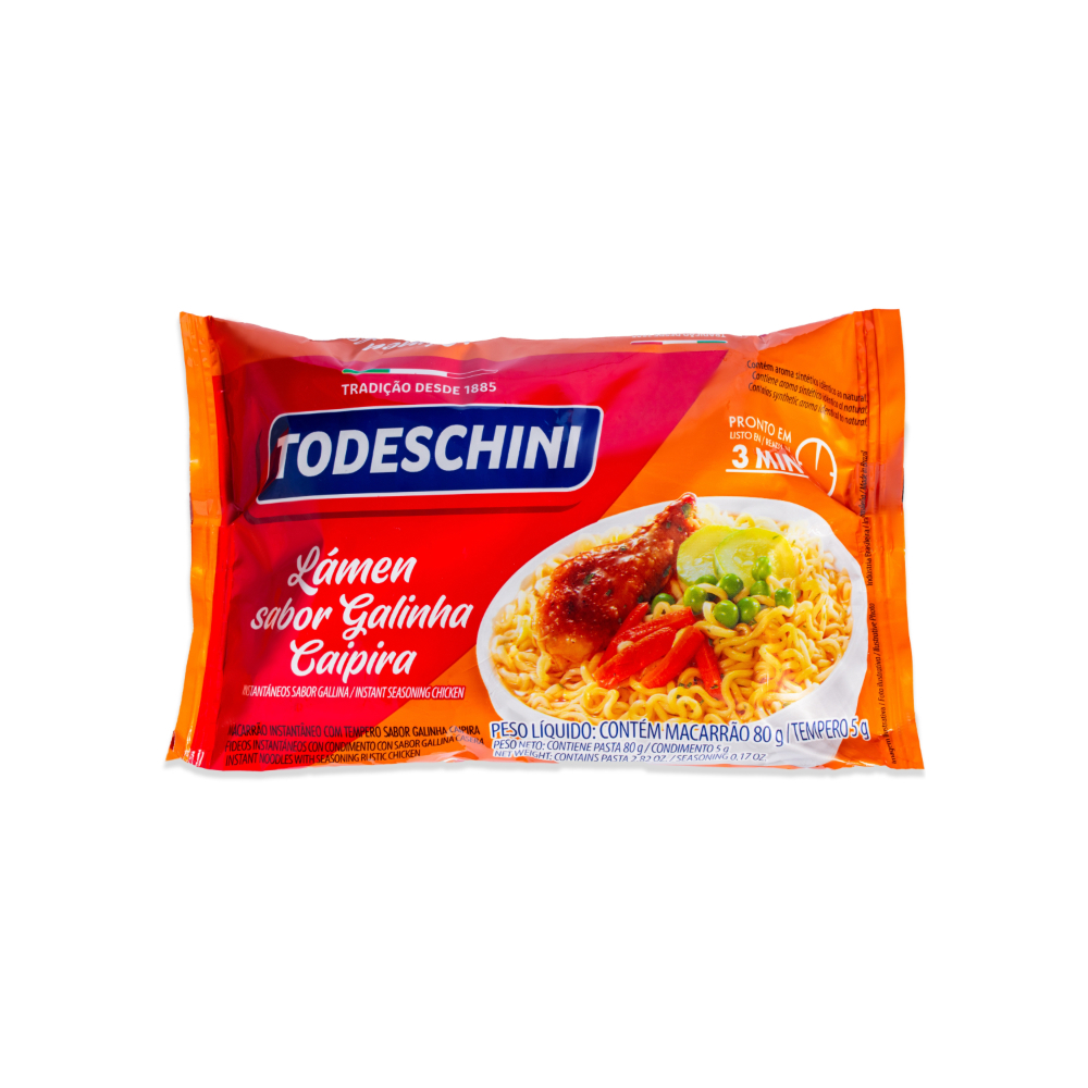 Fideos instantáneos sabor a pollo de corral Todeschini (85 g / 2.99 oz) - Imagen 1