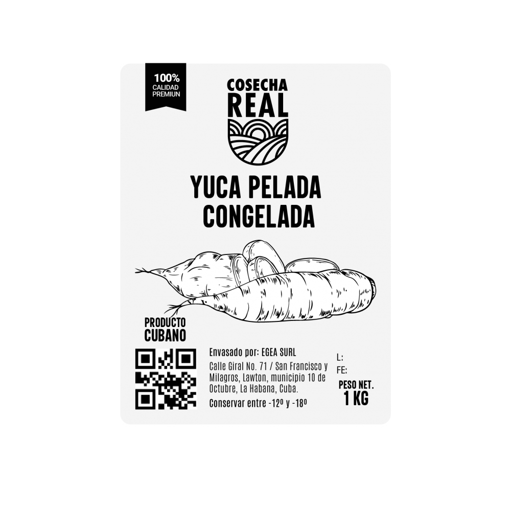 Yuca pelada congelada Cosecha Real (1 kg / 2.2 lb) - Miniatura 3