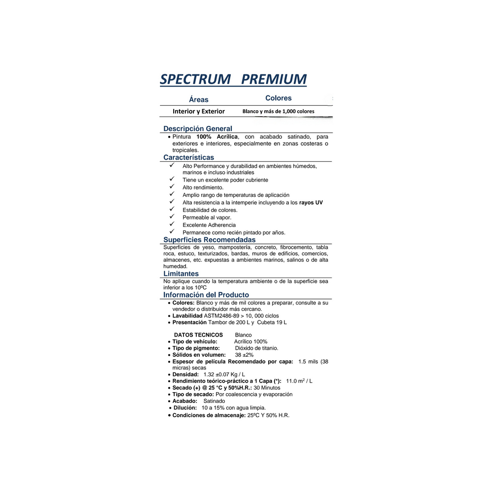 Pintura premium acrílica interior y exterior color blanco Devox Caribe (4 L) - Miniatura 3