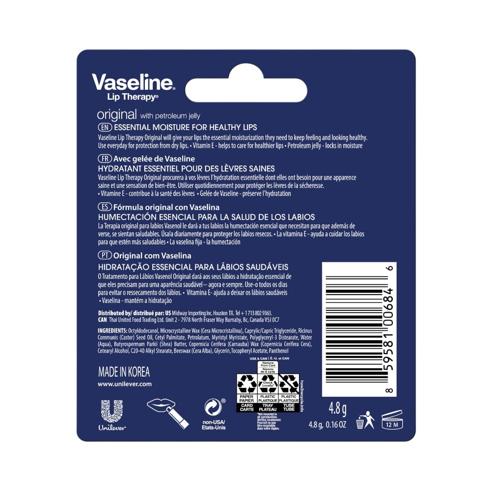 Bálsamo labial hidratante Vaseline (4.8 g) - Miniatura 4