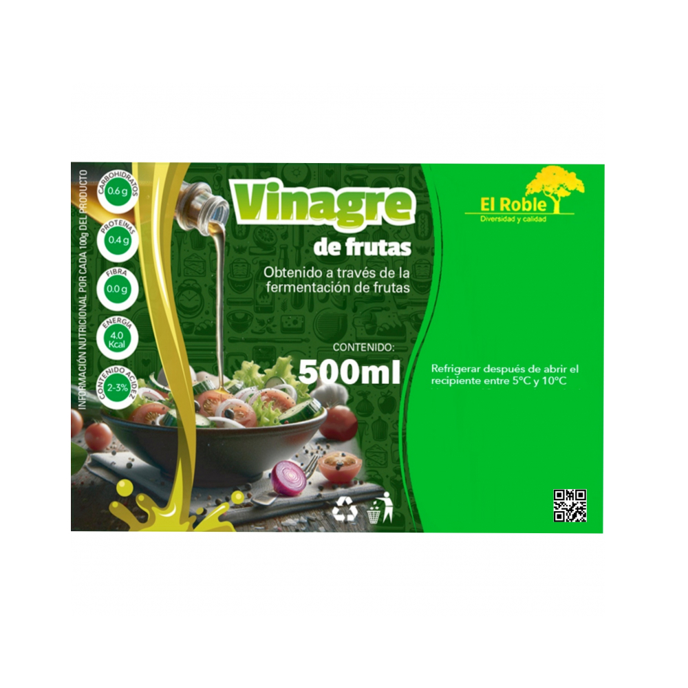 Vinagre de frutas El Roble (500 ml) - Miniatura 2
