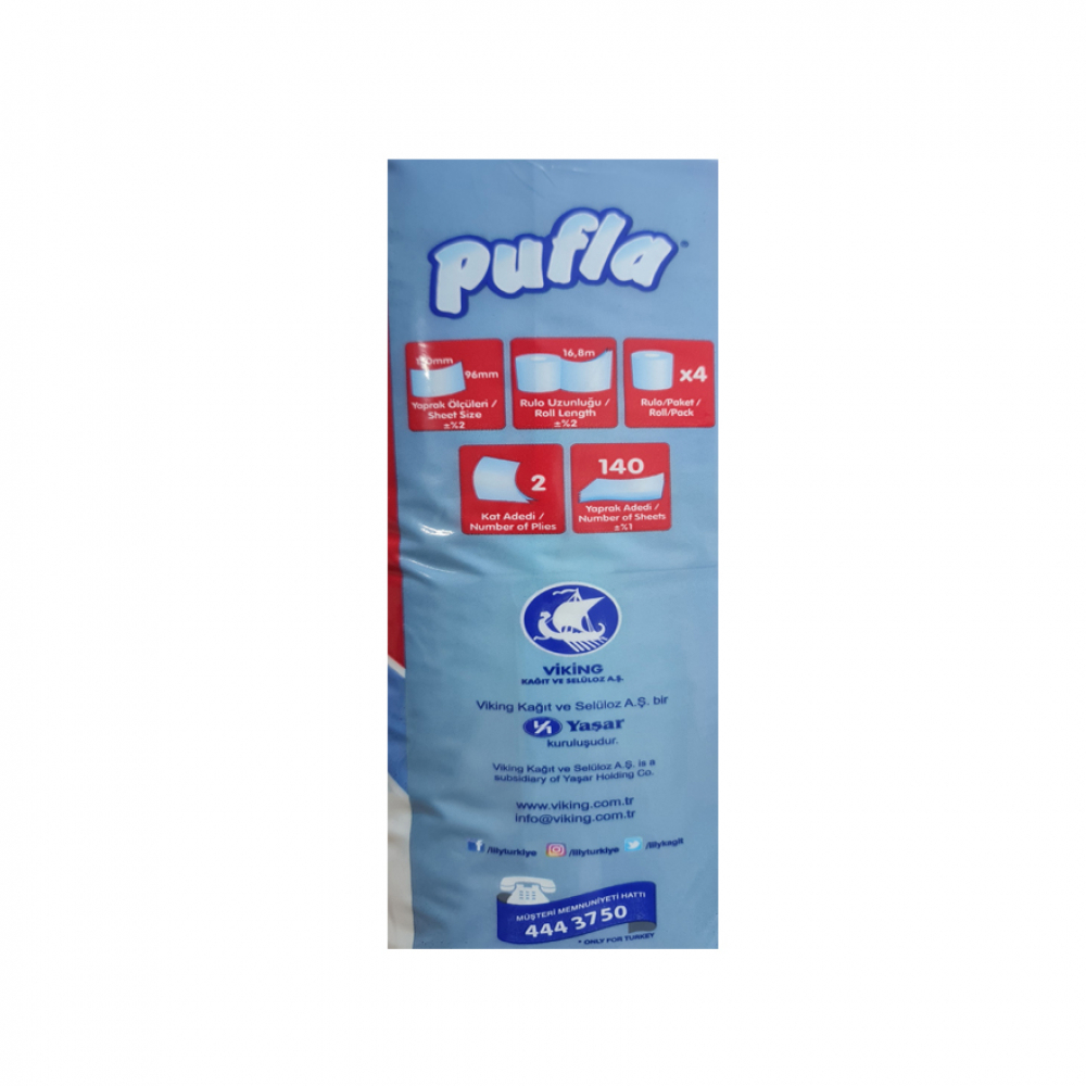 Papel higiénico de 2 capas Pufla (12 U) - Miniatura 3