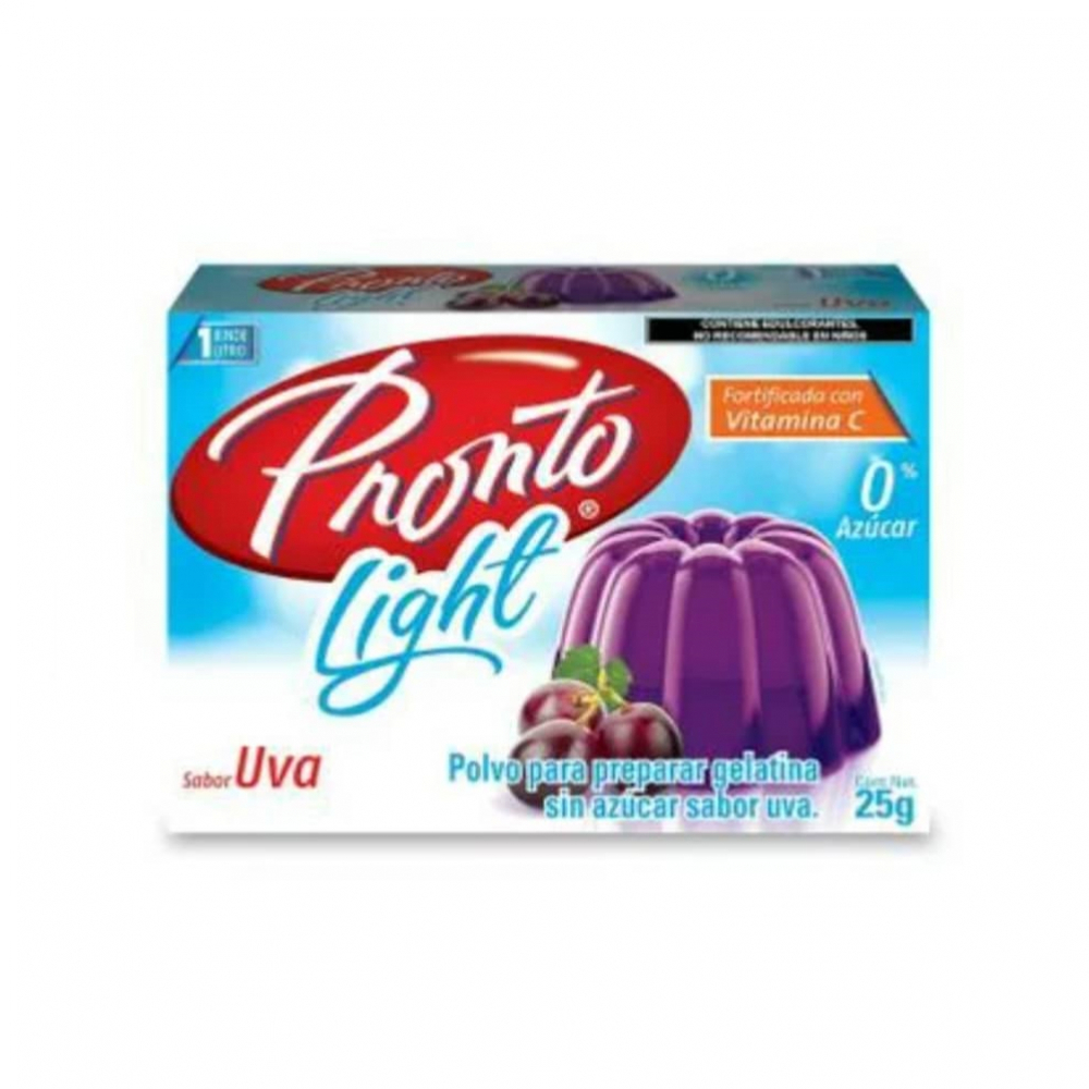 Polvo para preparar gelatina sin azúcar sabor uva Pronto (25 g) - Miniatura 2