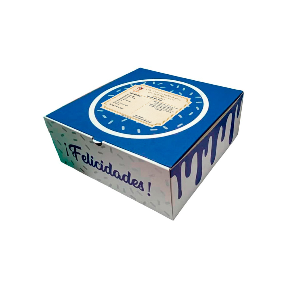 Cake de nata con puchas blancas y azul MCH Panadería (10 comensales) - Miniatura 2