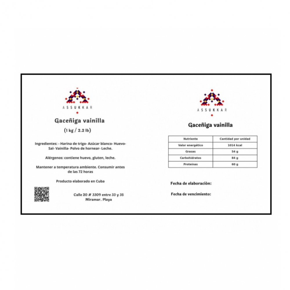 Gaceñiga vainilla grande Assukkar (1 kg / 2.2 lb) - Miniatura 3