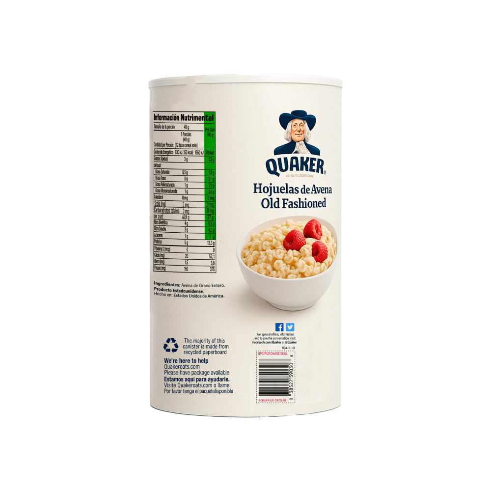 Hojuelas de Avena Old Fashioned Quaker (510 g / 1.12 lb) - Miniatura 2