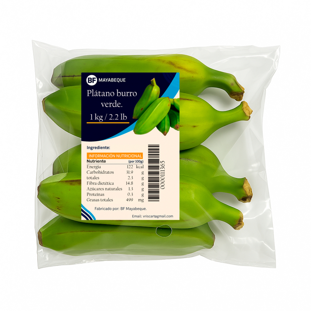 Plátano burro verde BF Mayabeque (1 kg / 2.2 lb) - Miniatura 4
