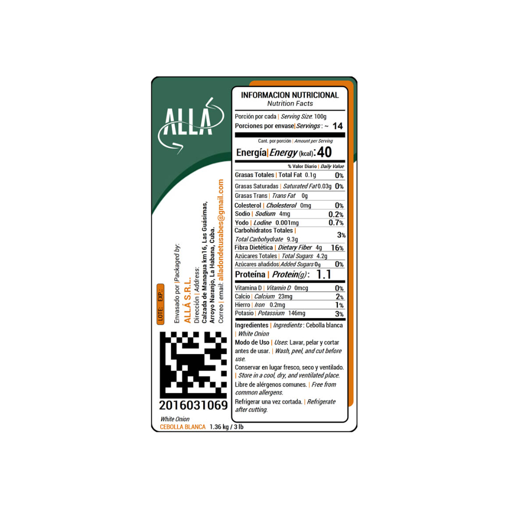 Cebolla blanca ALLÁ (1.36 kg / 3 lb) - Miniatura 4