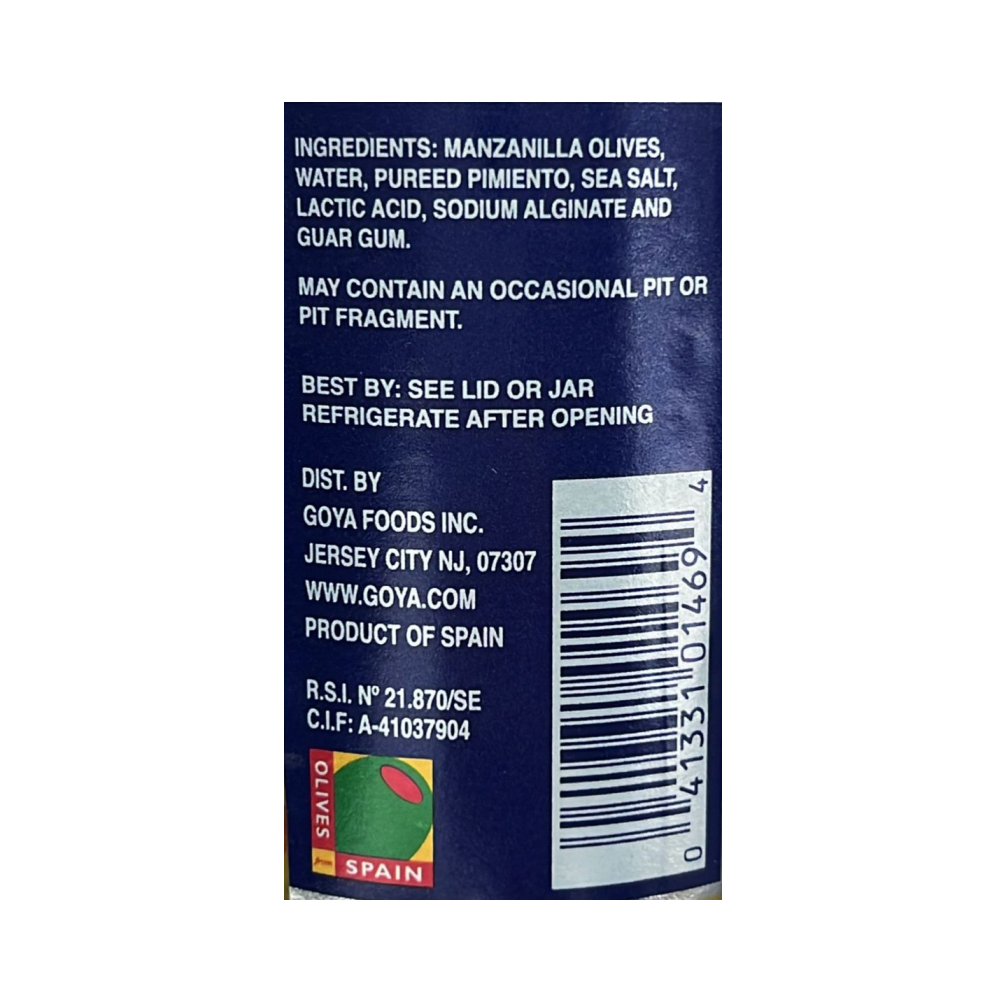 Aceitunas manzanilla españolas rellenas de pimientos picados Goya (191 g / 6.75 oz) - Miniatura 4