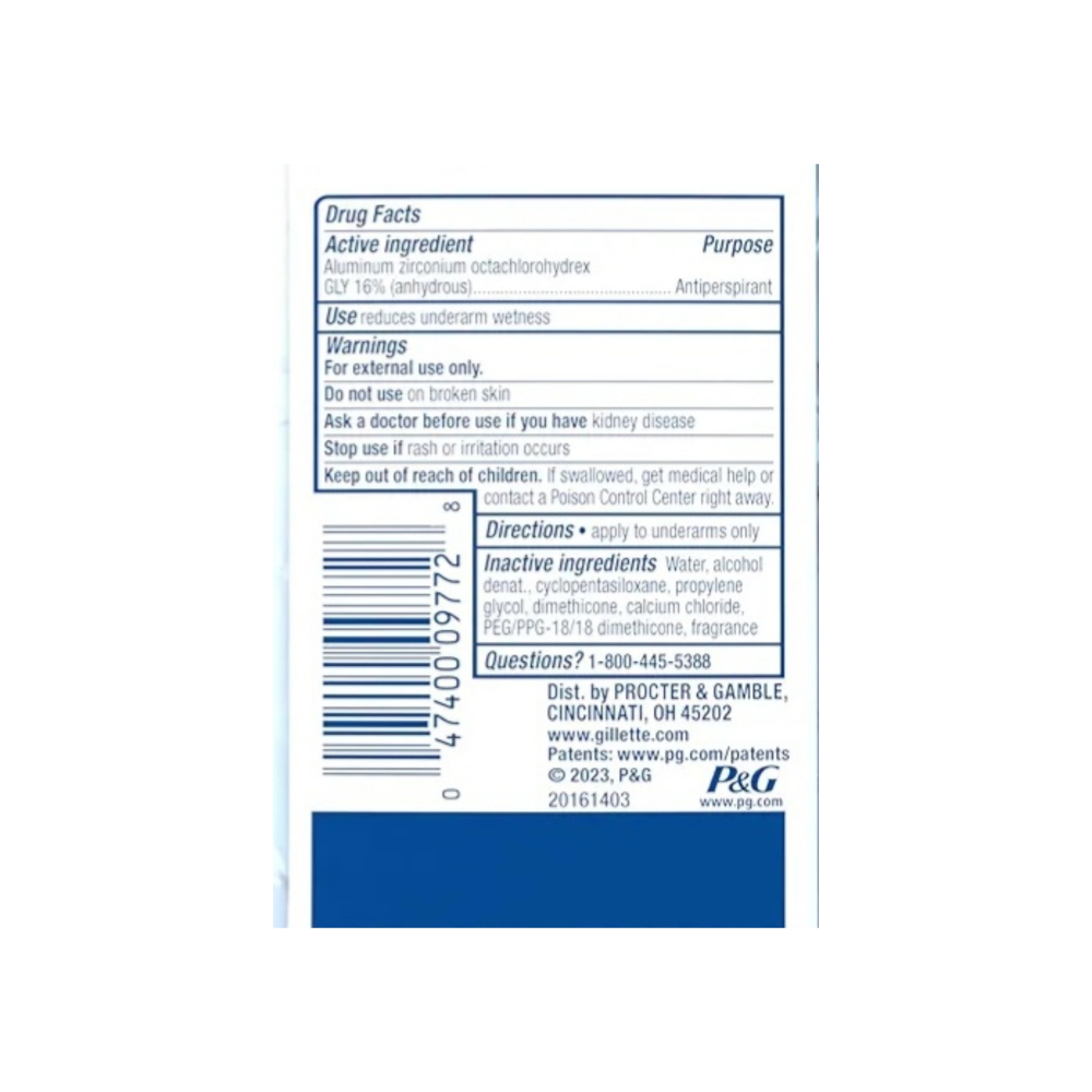 Desodorante antitranspirante en gel transparente Gillette Clear Shield Cool Wave (107 g / 3.8 oz) - Miniatura 3