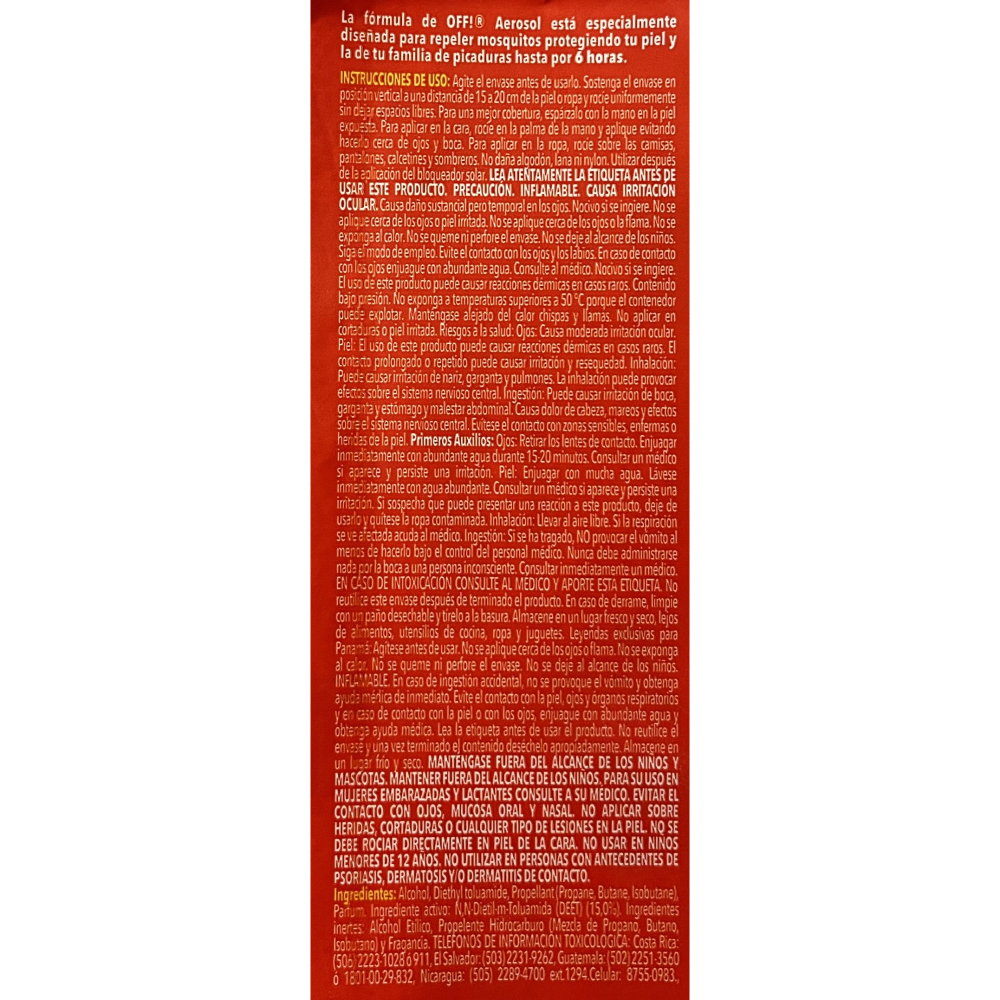 Repelente de insectos en aerosol OFF! (170 g / 6 oz) - Miniatura 4