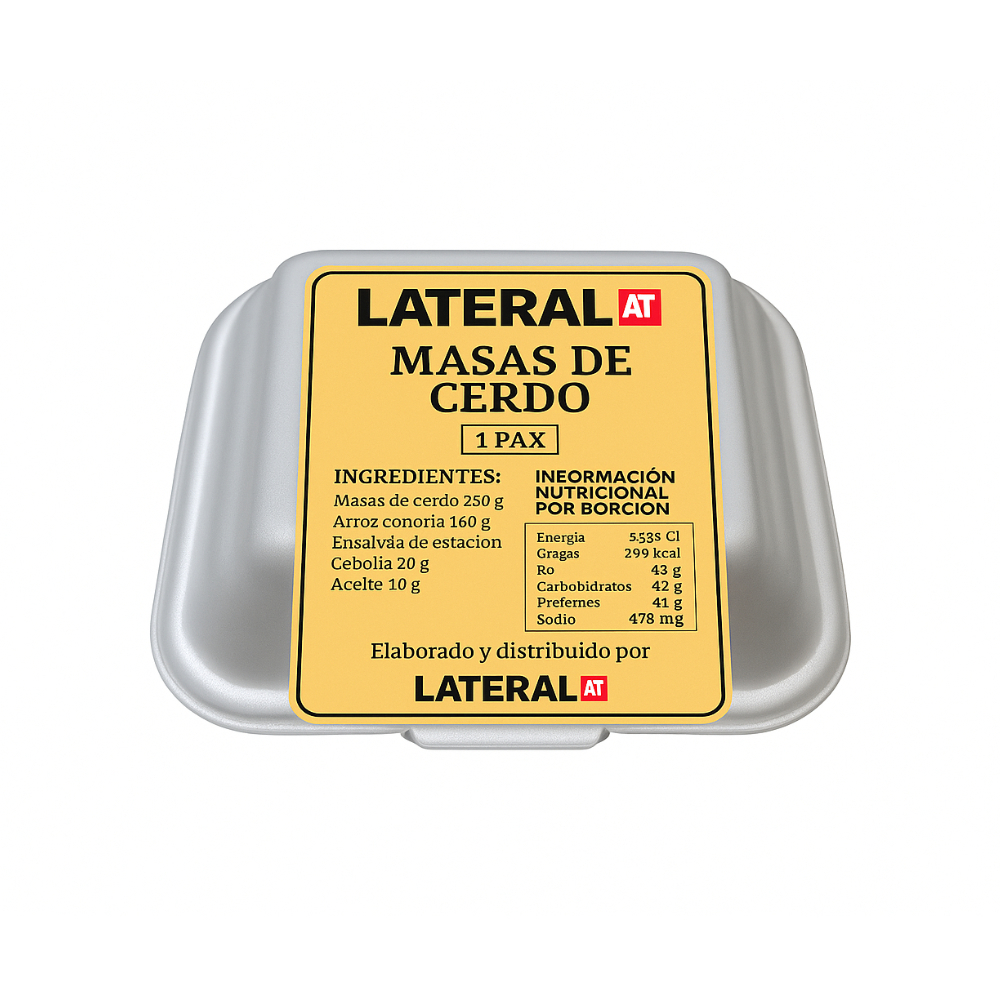 Masas de cerdo asadas + guarnición Lateral (1 persona) - Miniatura 3