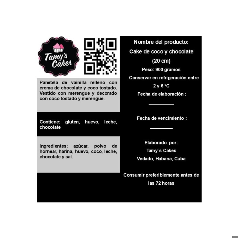 Cake de coco y chocolate Tamys Cake (10 comensales) - Miniatura 3