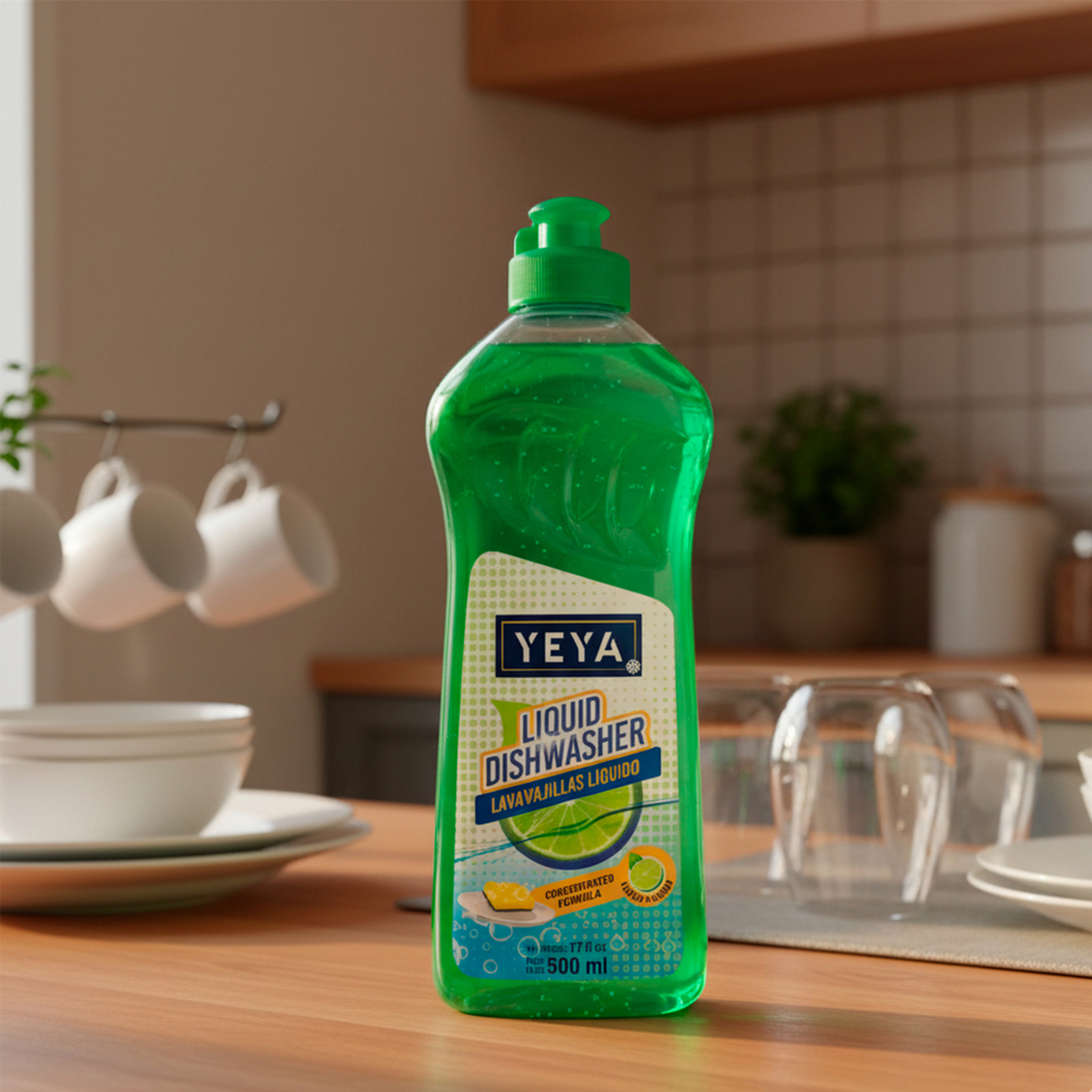 Lavavajillas líquido con aroma a limón fórmula concentrada YEYA (3 x 500 ml) - Miniatura 3