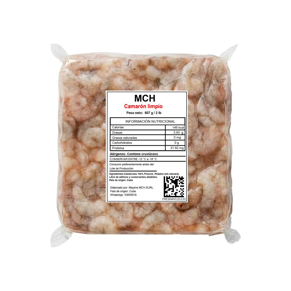Camarón limpio MCH (907 g / 2 lb) - Imagen 1