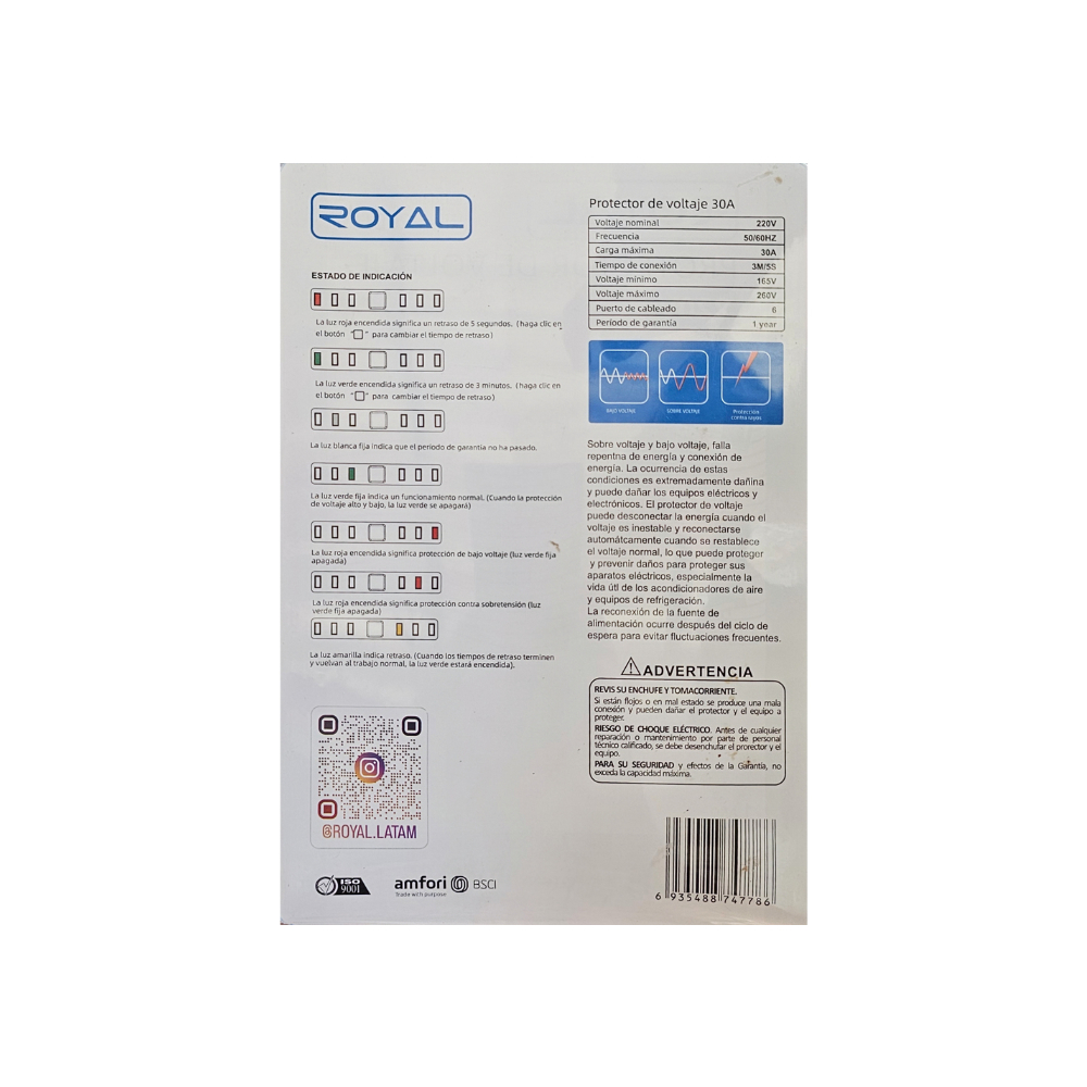 Protector de voltaje 220 v Royal RPV220DI - Miniatura 2