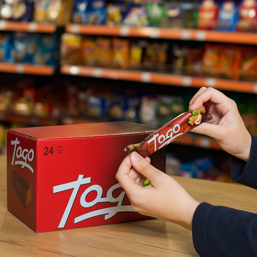 Galletas de oblea cubiertas de chocolate con crema de avellanas Togo (24 x 18 g) - Miniatura 4