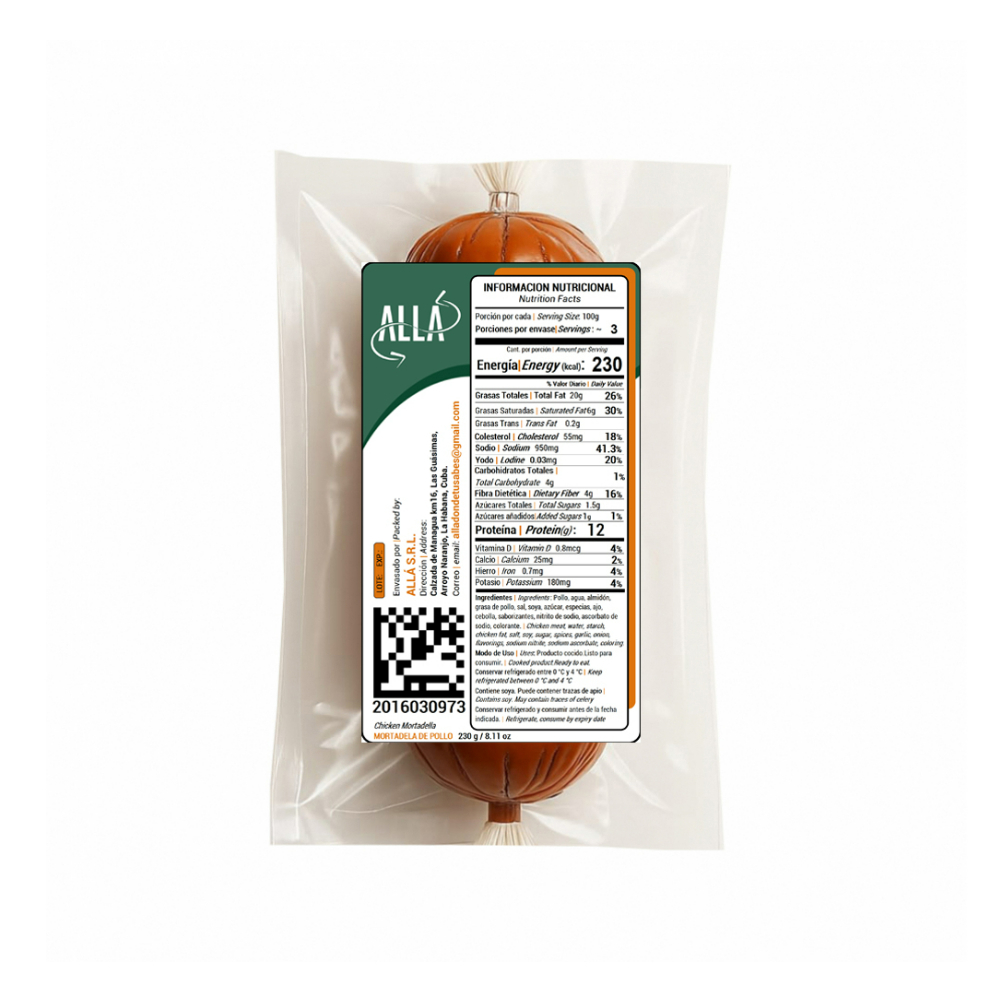 Mortadela de pollo ALLÁ (230 g / 8.11 oz) - Miniatura 4