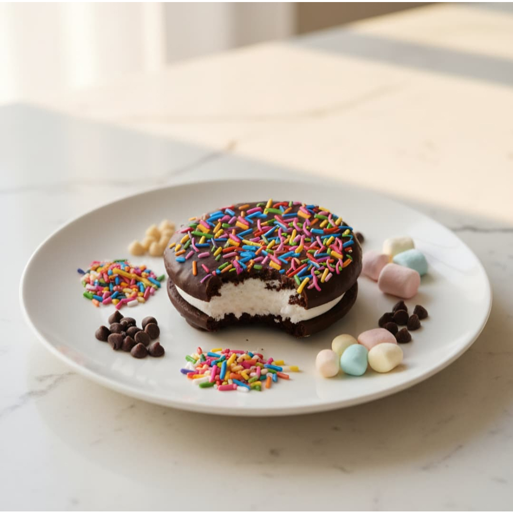 Galleta rellena de malvavisco y cubierta de chocolate y grageas Bisclass Hazal (30 g / 1.06 oz) - Miniatura 4