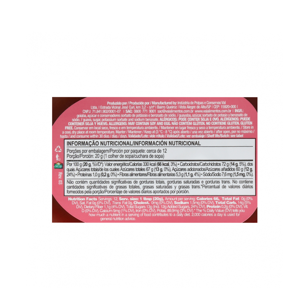 Dulce de guayaba cremosa Val (230 g / 8.11 oz) - Miniatura 3
