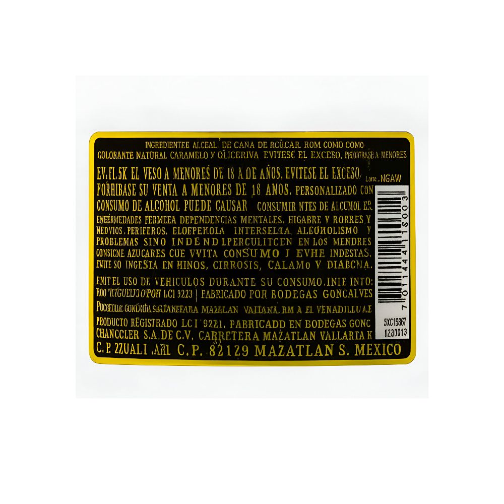 Whisky etiqueta dorada Chanceler (1 L) - Miniatura 3