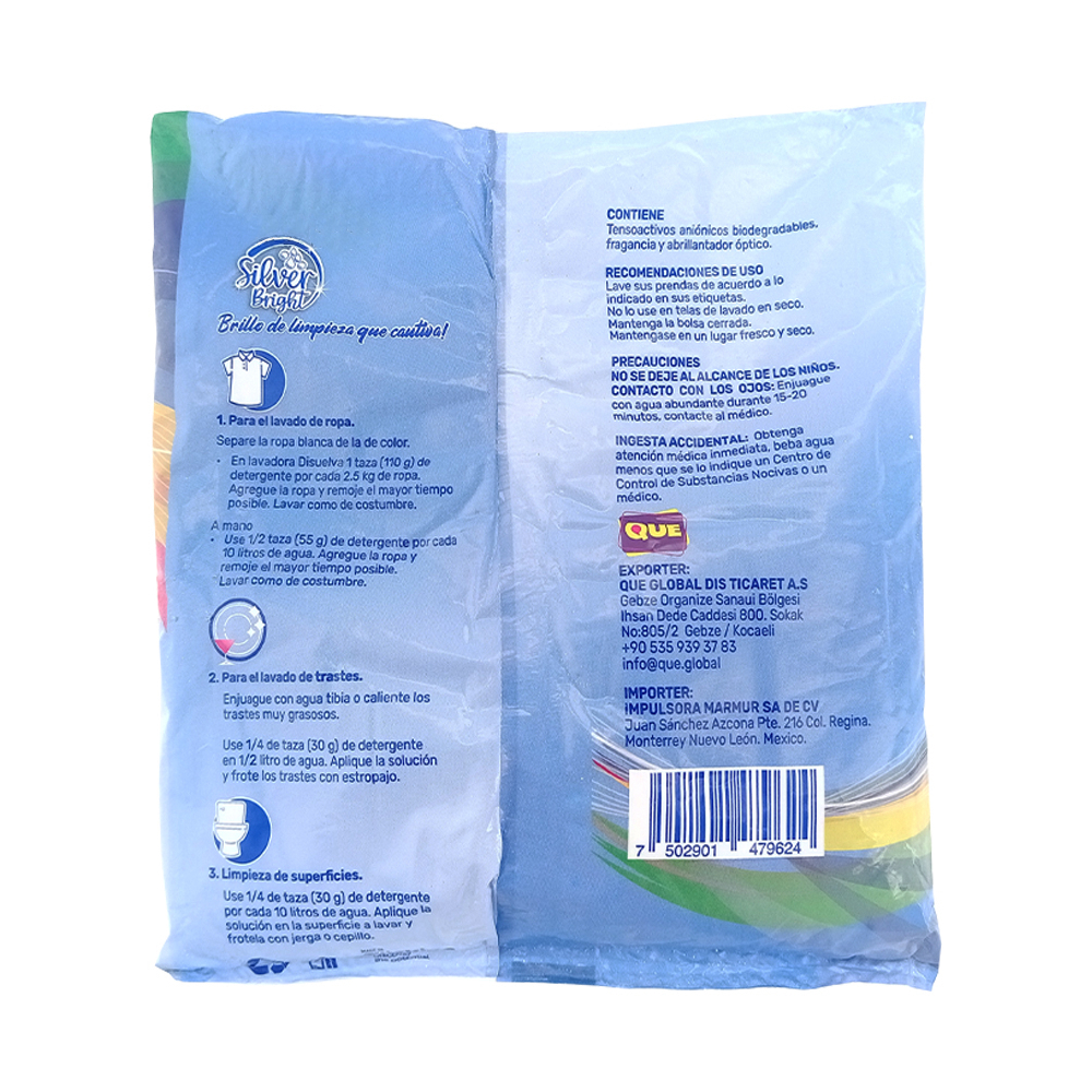 Detergente en polvo Silver Bright (500 g / 1.10 lb) - Miniatura 3
