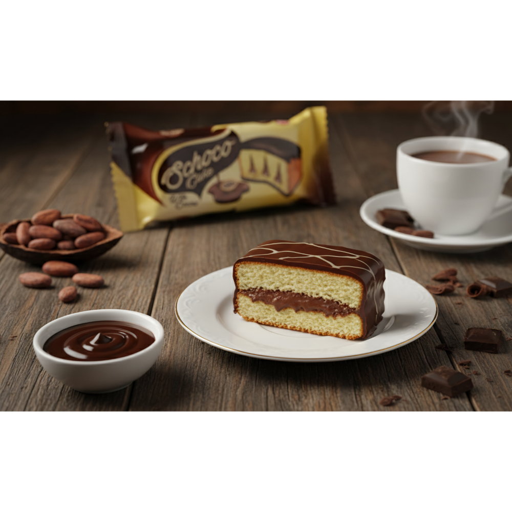 Pastelito relleno de chocolate con cobertura de chocolate Schoco (45 g / 1.6 oz) - Miniatura 4