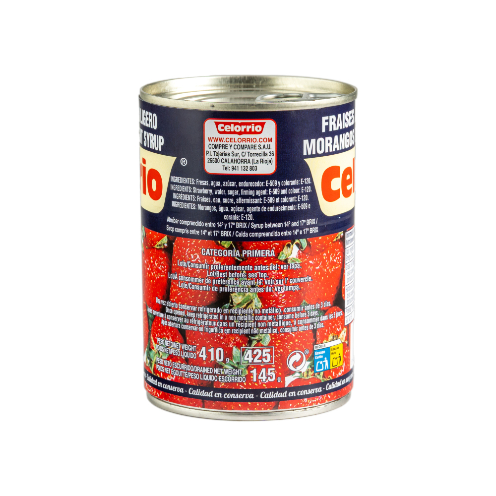 Fresas en almíbar Celorrio (420 g / 15 oz) - Miniatura 3