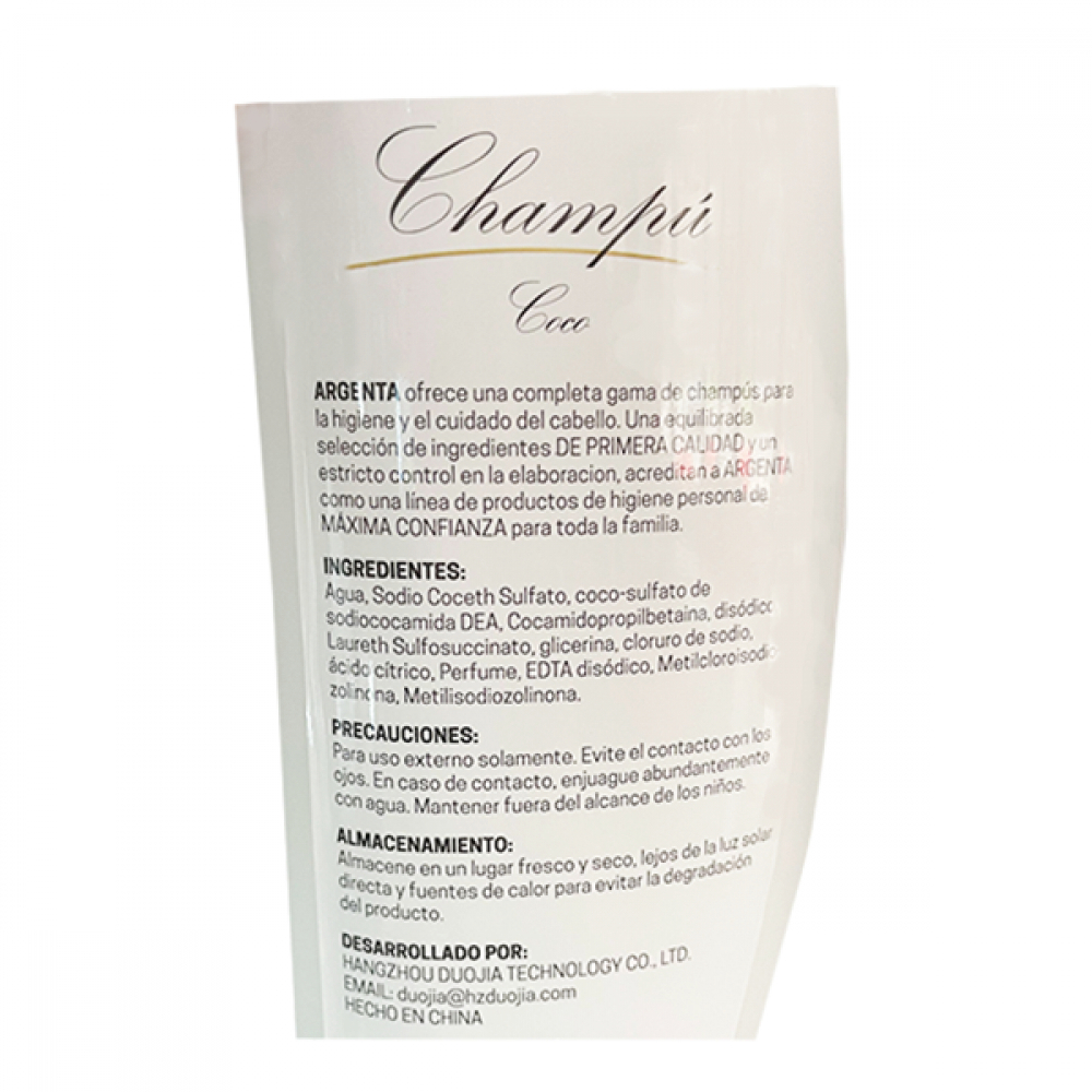 Champú de coco Argenta (400 ml / 14.08 oz) - Miniatura 2