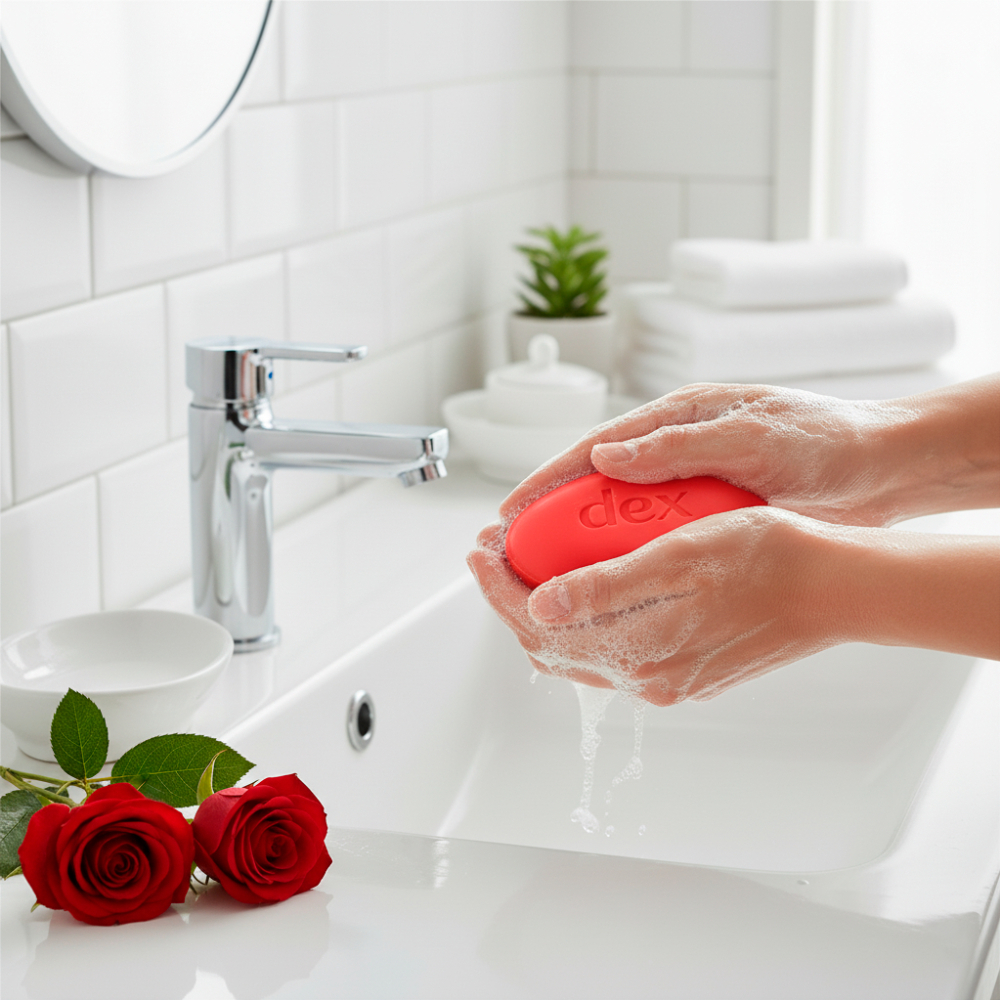 Jabón de tocador con aroma a rosa roja enriquecido con glicerina Dex (90 g / 3.17 oz) - Miniatura 4